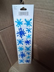 FMI Frances Meyer Stickers 4 2 1/2″×4 1/2″ 2 sheets Splat Water Blue Splash VTG