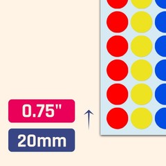 2000 Pcs 3/4 Inch Colored Dot Stickers Round Color Coding Labels for Office Yard