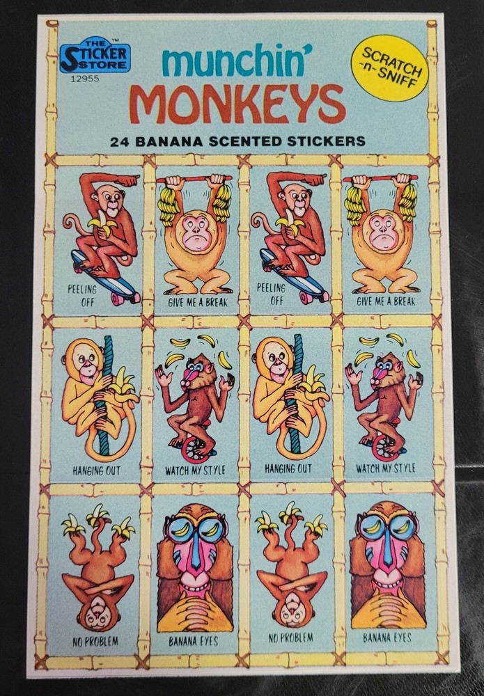 scratch and sniff stickers vintage Sticker Store Sheet Banana Scent