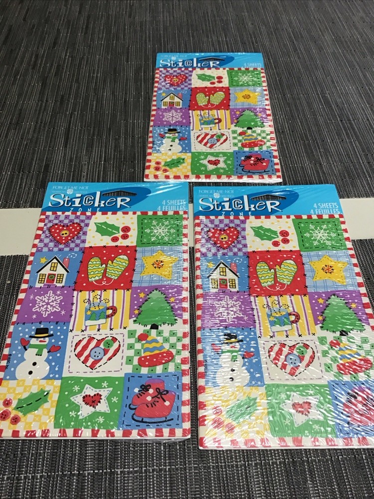 Forget Me Not American Greetings NIP Unopened Winter Stickers 3 Packs Vtg
