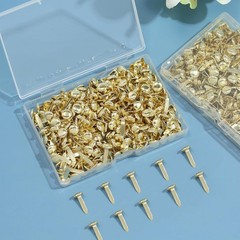Brass Fasteners,300 Pcs Brads for Paper Crafts,Small Brads Metal Gold Brads for