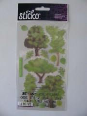 Sticko Stickers VELLUM TREES 15 Pieces NIP