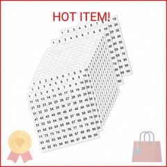 Consecutive Number Stickers – 1 to 100 Round Labels, Vinyl, Small (0.4inch), 50