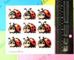 Cute Lady Bugs Sticker Sheet