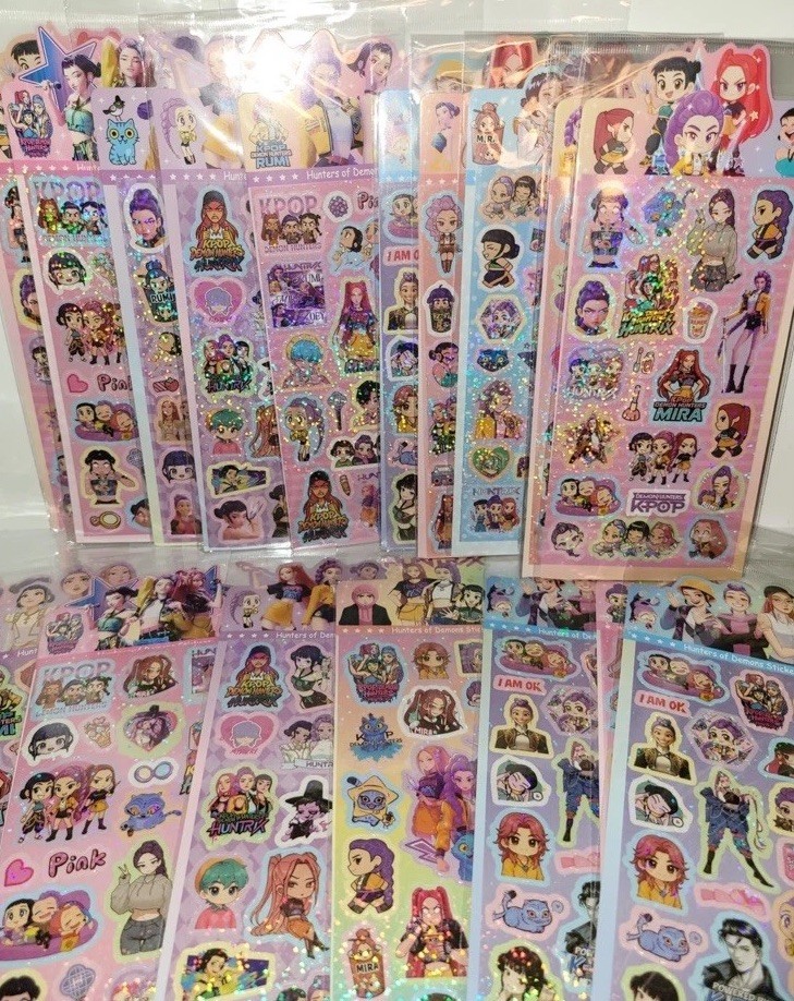 Kpop Stickers 8 Sheets! Over 100 pc Hunter Character Demon Crafting Glitter