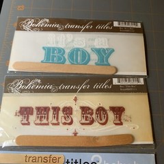 My Mind’s Eye- Bohemia Transfer Titles Rub On Scrapbooking Craft Lot Boy Girl