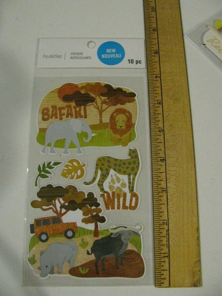 Recollections Sticker SAFARI Animals 10 Pieces NIP