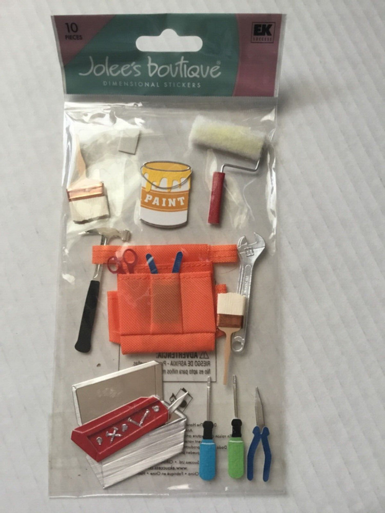 RARE Jolees HANDYMAN Paint brush Screwdriver Wrench Tools Scrapbook Stickers