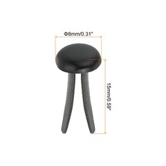100 Pcs Paper Brass Fasteners Split Pins Pastel Mini, Black, 8 x 15 mm
