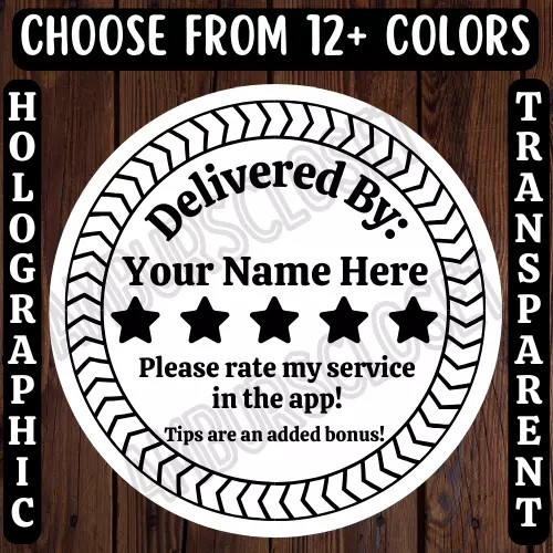 40 DOORDASH CUSTOM STICKERS 2″ LABELS SEALS UberEats Grubhub Shipt Delivery