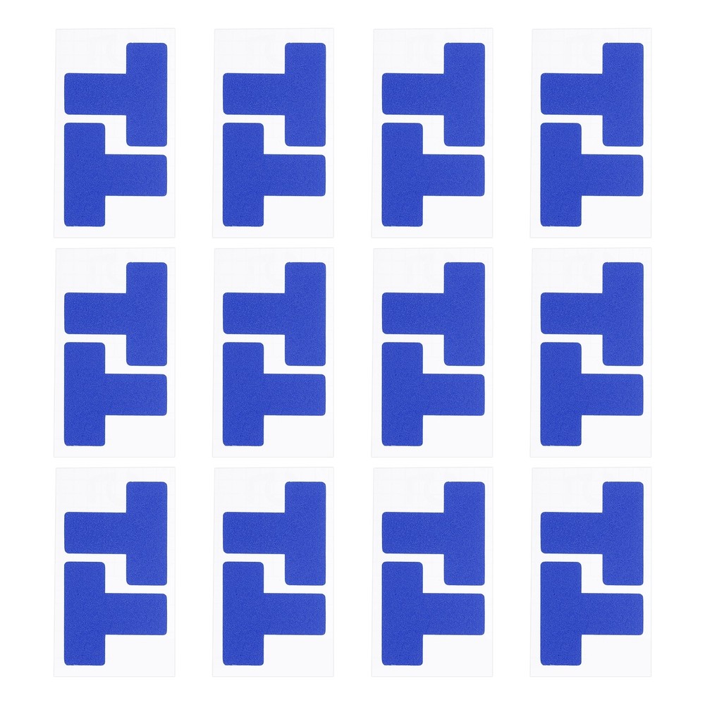 5S Location Marking Corner, (3x3x1.2 Inch, Blue) (24Pcs), T-shaped Sticker