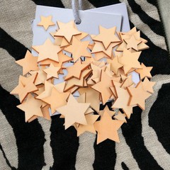 200Pcs Unfinished Wood Star Ornaments Beige Wooden Craft Shapes for Kids Crafts