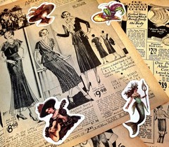 BIG 200 BUNDLE~JUNK JOURNAL SUPPLIES~6X6″ PAPER, IMAGES, ACCENTS & FUN FIBERS