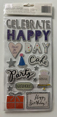 Crate Paper Thickers Glitter Foam Stickers-Celebrate Hooray or Valentine Accents