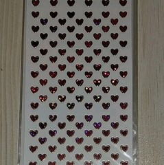 Red Mini Hearts With Gold Trim~ 1,392 Holographic Laser Stickers~VTG 2006~NIP