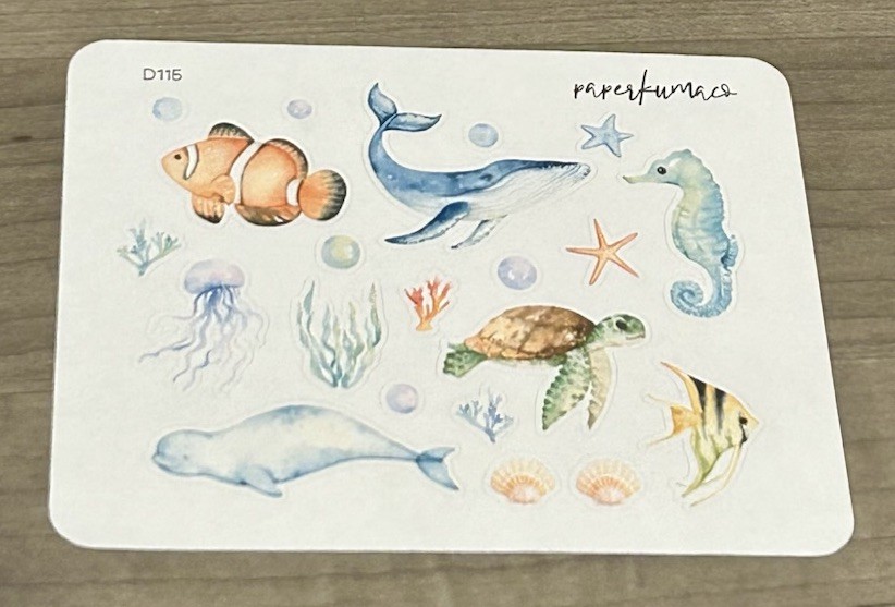 NEW Paper Kuma Co Ocean Life 🐋 Sticker Sheet PaperKumaCo Stickers