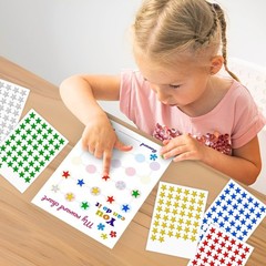 1200 Pack Multicolor Star Stickers for Behavior Chart Student Planner School