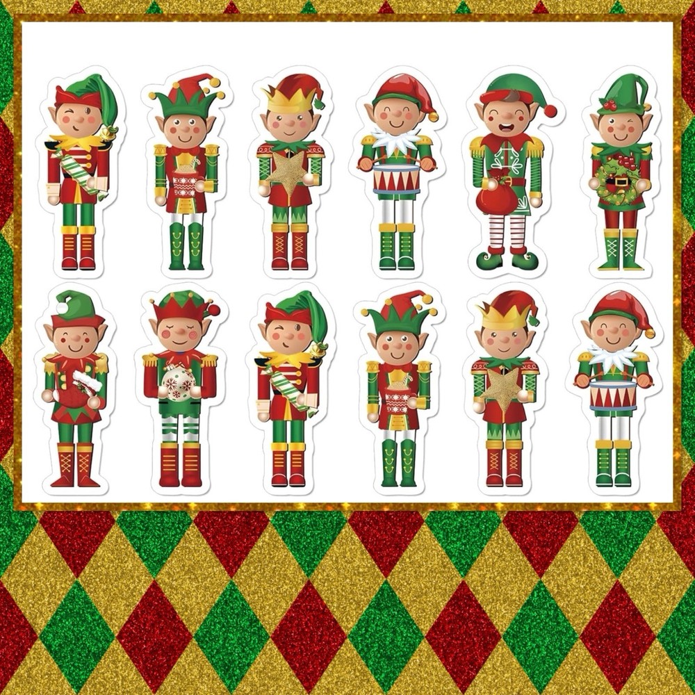 Christmas elf Stickers 1.5 Inches