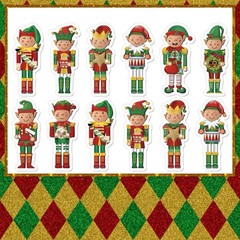 Christmas elf Stickers 1.5 Inches