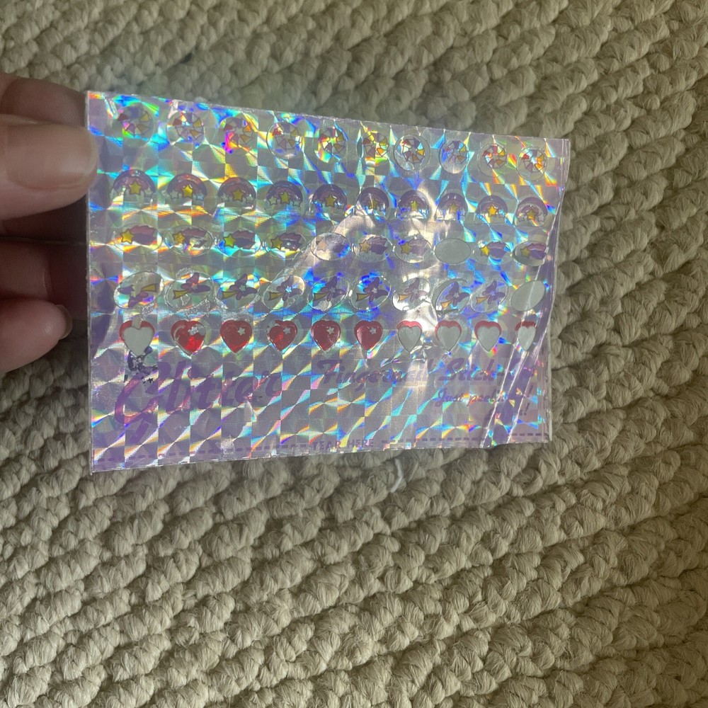 Rare Vintage 1980s Sparkly Glitter Fingernail Stick-Ons, Mostly Unused