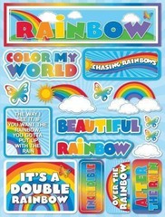 Reminisce Signature Series 3-Dimensional Sticker, Rainbow