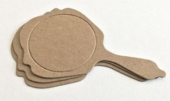 {4} *MIRROR* Hand Beauty Mirror – Bare Vintage Chipboard Die Cuts – 2 3/4″ x 5″