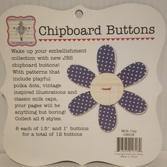 Jenni Bowlin Scrapbooking Printed Chipboard Button Embellishments-MILK CAP