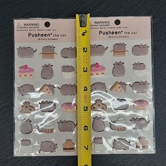 Lot of 2 Pusheen the Cat Puffy Stickers Sets of 18 by Gund Cute Cat Kitty Kitten
