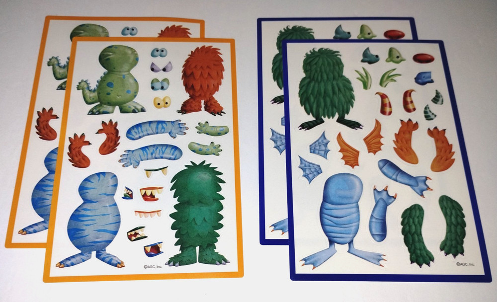 AGC Vintage Make A Monster x4 Sticker Sheets Maxi Activity American Greetings