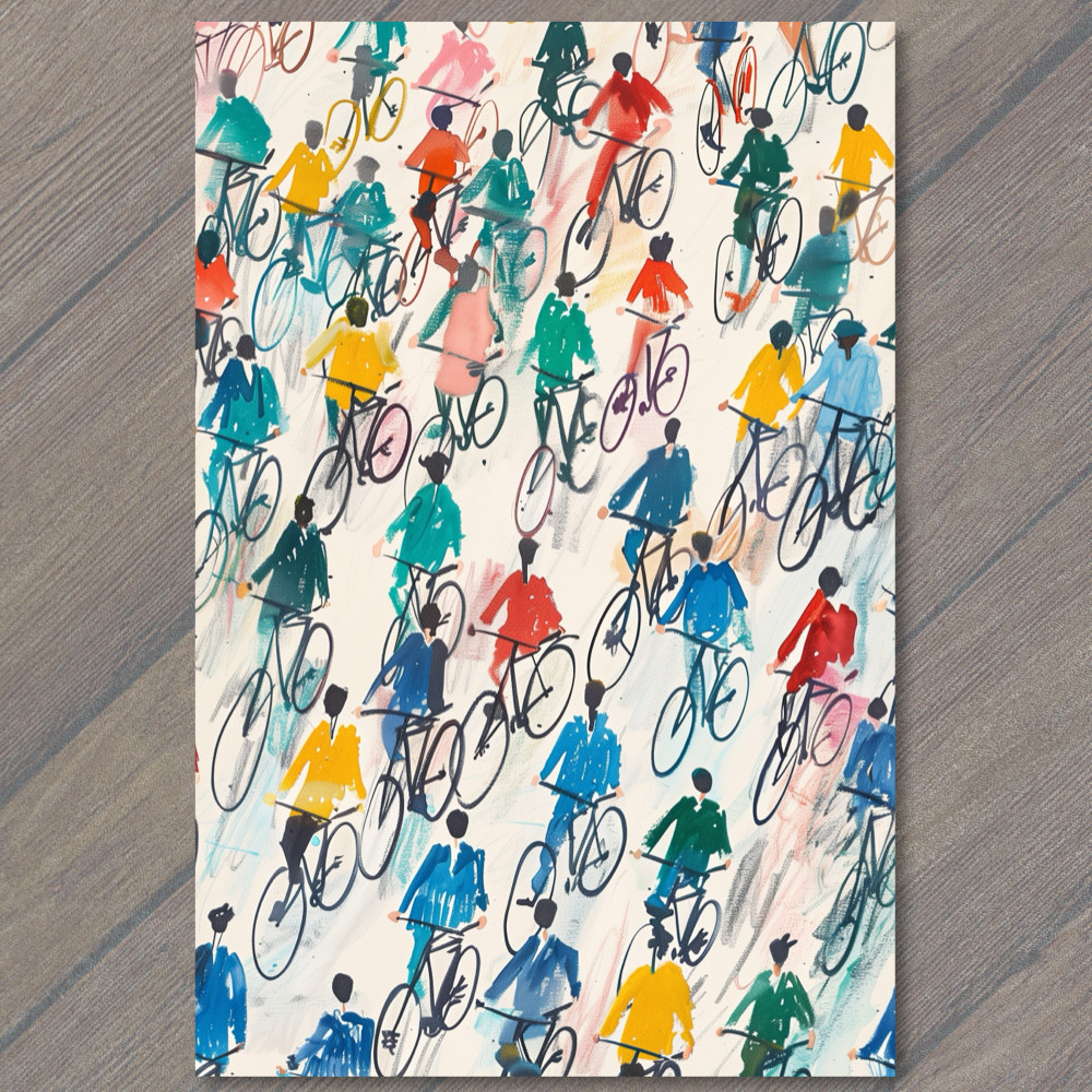 STICKER Bicycle Collage Riding Bikes Funny Cute Strange Wheels Fun Cute Art