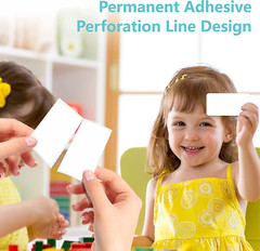 600 PCS Rectangular Stickers, Blank Write on Labels Self-Adhesive Roll White