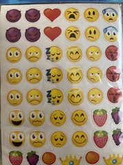 ✅14 Lot6 Sheets/80 Stickers Emoji Smile Sticker Cut Love Emoticon Stickers, new.