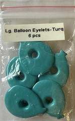LARGE TURQUOISE BALLOON Aluminum EYELETS(6pcs)Card Making•Scrapbooking•