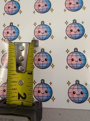 Cute Kawaii Disco Ball Sticker Sheet 18 Pcs 1″x1″ Retro Party Favor Stickers