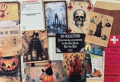 #731 -125+pcs WITCH W/ BROOM PEN SCRAP JUNK JOURNAL KIT REAL EPHEMERA – JOURNAL