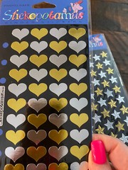 Lot of 2 Pkgs Stickopotamus Binder Stickers Gold & Silver Hearts & Stars NIP