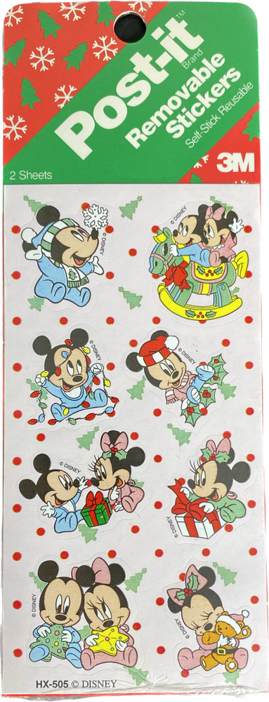 Disney Baby Mickey Minnie Mouse Removable Stickers Post It Reusable 3M new