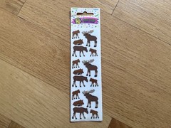 Vintage 80’s Sandylion Fuzzy Moose Stickers Full Sheet Sealed