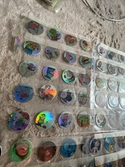 Large Lot Round Holographic Cartoon Stickers, Assorted Multicolor Mixed Designs