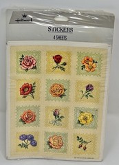 Vintage 90s Hallmark Rose Flower Stickers 4 Sheets New in Pack Floral