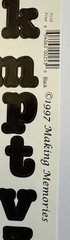 BLACK 3/4” ALPHABET Stickers(2 sheet)Making Memories•Letters •Numbers•Words•
