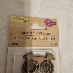 Crafter’s Square Laser Cut Craft Icons Set Of 6 Owl Cut Outs New