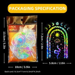 100 PCS Colorful Laser Magic PET Stickers Aesthetic for DIY Guitar Scrapbooking