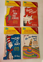 Dr Seuss Repositionable Sticker Activity 4-Packages Lot New Sealed