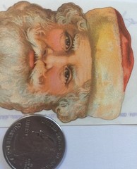 VICTORIAN SANTA Gifted Stickers(1pc) 2″x3-1/4″Punch Studio•Antique•Old World•••