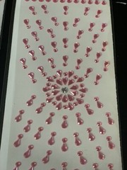 GEMSTONES 3D PINK RAINDROP GEMSTONE BORDER DESIGN ADHESIVE BORDER 3D BORDERS 91P