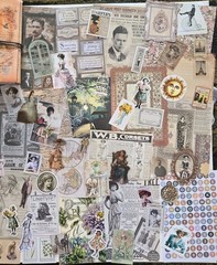 People & Children Junk Journal Kit Vintage Style Paper Stickers Images Ephemera