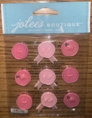 Jolees Sweet Baby Girl Seals Footprints Buggy Elephant Ribbons Scrapbook Sticker