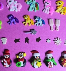 Lot Of 79 Pieces Mixed Miniatures For Crafting, Xmas Baby, Kid, Flowers, MLP ETC