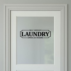 Laundry Room Decal Vinyl Wall Washer Dryer Door Sign Glass Waterproof Shop